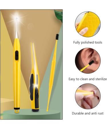 FRCOLOR Kids Ear Wax Pick Set - Cartoon Luminous Earwax Picker & Nose Clip for Safe Removal - Yellow 15.2x6.7cm - Buy Online on SooperMarket.com