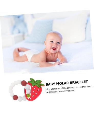 KESYOO 2 Pcs Baby Silicone Slap Bracelet Set - Baby Cartoon Toy Molar Bracelet - Strawberry & Fruit Molar Toy - Chewable & Colorful - Redx2pcs - Buy Online on SooperMarket.com