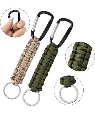 5-Piece Paracord Key Pendant Set with Carabiner & Lanyard - Survival Gear for Outdoor Camping Hiking - Unisex Key Ring Hook - Buy Online on SooperMarket.com
