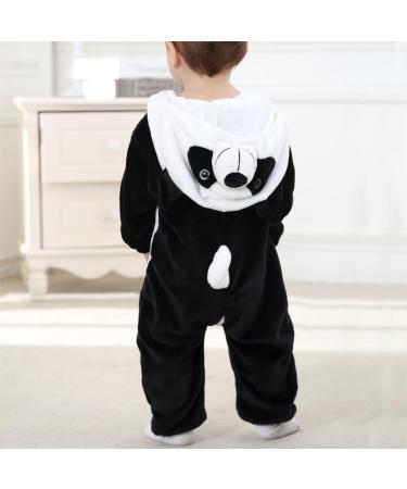 COOKY.D Baby Hooded Rompers | Infant Winter Flannel Jumpsuit | 18-24 Months | Panda Design - Buy Online on SooperMarket.com