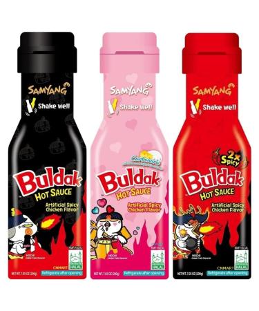 Samyang Buldak Hot Spicy Chicken Roasted Sauce Halal Assorted Flavours (Hot Chicken Double Spicy and Carbonara) 3 Sets by CNMART