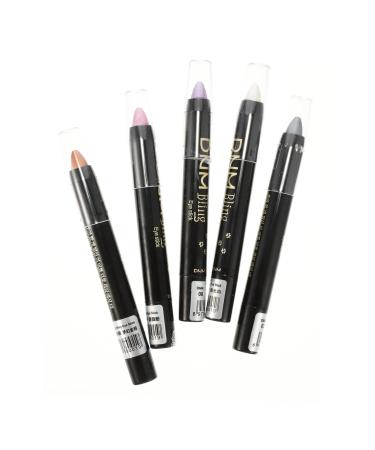 Mikinona 5pcs Pearlescent Eyeshadow Pencil Makeup Pen Women Cosmetics Glitter Eyeshadow Sticks Packing