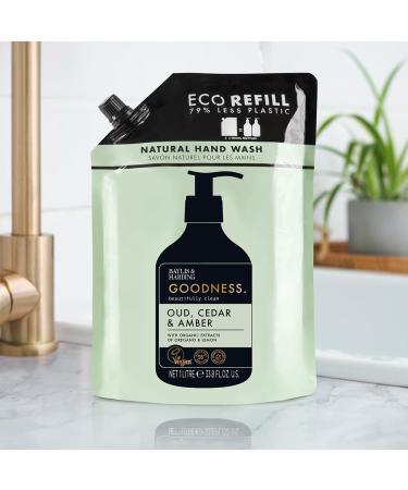 Baylis & Harding Goodness Oud Cedar & Amber Hand Wash 1 Litre Pouch Refill (Pack of 4) - Vegan Friendly 1 l (Pack of 4) Oud Cedar & Amber Refill - Buy Online on SooperMarket.com