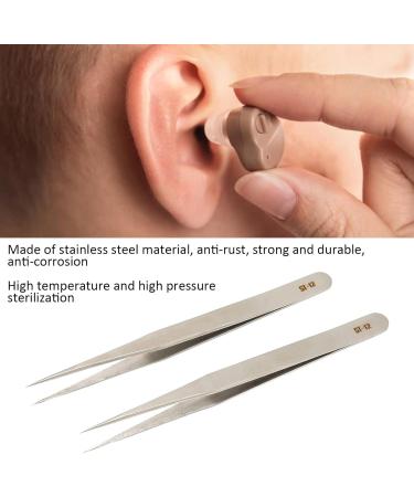Premium Stainless Steel Fine Tweezers - Durable Portable & Glossed for Precision Control | Ideal for Hearing Aid Adjustment - Buy Online on SooperMarket.com