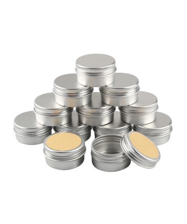 Basic packing 24 pieces 30ml silver empty round aluminum socket with screw cap aluminum dose Aluminum screw boxes of Creditis Cerz dose of cosmetic cans tin cans with 24 pieces 35mm sticker
