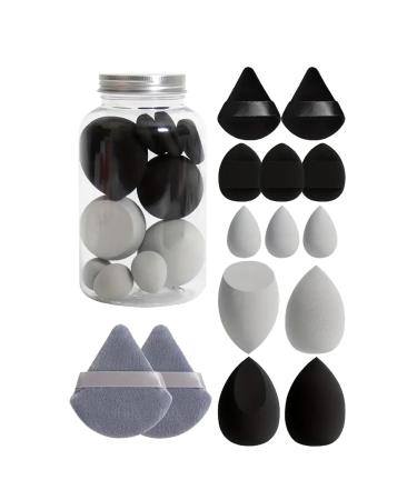 Virtcooy Makeup Puff Beauty Makeup Sponge Set | Portable Sponge Facial Makeup Tools Blender Sponges for Powder Foundation Black