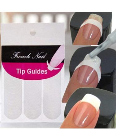 240Pcs French Manicure Nail Art Stickers - Self-Adhesive Tips for Manicure Decoration, DIY Nail Art Tools with Moon Shape Design - White - Buy Online on SooperMarket.com