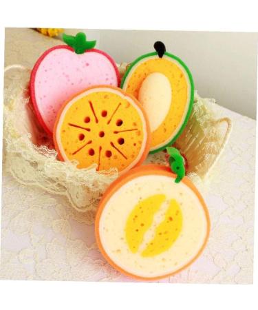 3-Piece Fruit Shaped Cartoon Bath Sponge Set | Bathroom Cleaning Supplies - Buy Online on SooperMarket.com