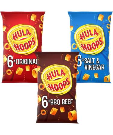 Crisps Bundle Consisting of Hula Hoops Salt & Vinegar Multipack Crisps 6 x 24g BBQ Beef Multipack Crisps 6 x 24g and Original Multipack Crisps 6 x 24g (3 Pack) - Buy Online on SooperMarket.com