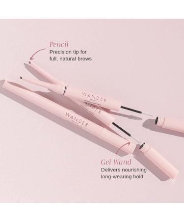 Wander Beauty Upgraded Brow Pencil & Eye Brow Gel Duo - Taupe | 2-in-1 Brow Makeup with Castor Oil & Peptide Complex - Fuller Brows - Buy Online on SooperMarket.com
