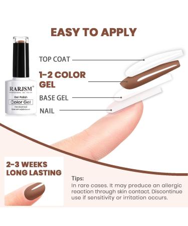 6-Piece Gel Nail Polish Set: Brown, Coffee, Wine Red, Burgundy, Nude, Purple, Pink, Champagne, Gold Glitter - Winter Colors | Soak Off, Salon-Quality, Ideal for Beginners & DIY Manicures - Buy Online on SooperMarket.com