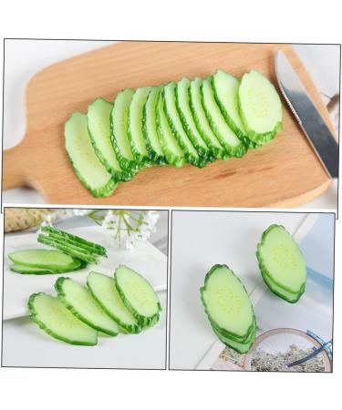 ORFOFE 6pcs Simulation Cucumber Slice Simulation Green Vegetable Green 6.50X3.00X0.50CM - Buy Online on SooperMarket.com