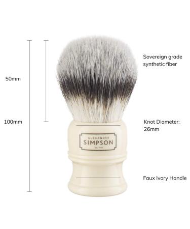 Alexander Simpson Trafalgar Synthetic Shaving Brush - Faux Ivory Handle (T3) - Buy Online on SooperMarket.com