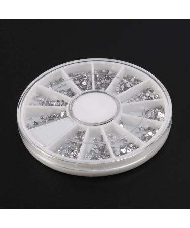 Silver Rhinestones Glass Boxes Manicure Art Shiny 1.5mm Wheel - Buy Online on SooperMarket.com