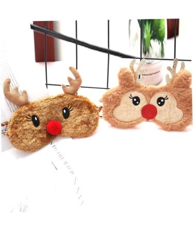 Shop NOLITOY 4 Pcs Animal Eye Masks | Plush Rudolph Eye Cover for Travel & Sleep | Soft Blindfolds for Comfort & Style - Buy Online on SooperMarket.com