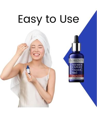 Lorenti 4-in-1 Face Serum 50 ml | Reduces Skin Imperfections Tightens Skin Brightens Revitalizes and Hydrates Skin - Contains Vitamin C - For All Skin Types 1.7 Fl Oz - Buy Online on SooperMarket.com