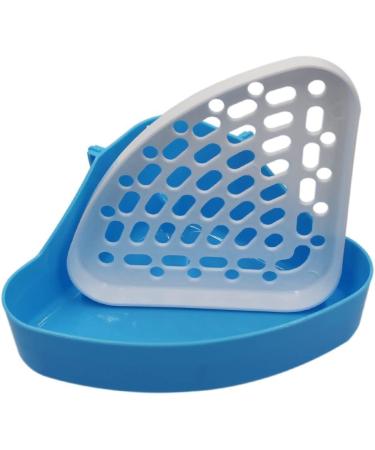 Triangle Potty Trainer Corner for Small Animals - Blue | Litter Box for Rabbits, Guinea Pigs, Chinchillas, Ferrets - Buy Online on SooperMarket.com