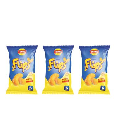 Twins Snacks Baked Puffs - Crunchy and Flavorful Snack Bites for Every Occasion - On-the-go Munchies - Anytime & Anywhere Eat - Enjoy at Home School Work (Pack of 3 Flips (Extra Cheesy)) Flips (Extra Cheesy) 100.00 g (Pack of 3)