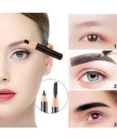 Go Ho 12 PCS Waterproof Eyebrow and Eyeliner Pencil Set - Long-lasting & Sweat-proof Makeup Brow Tint Pen in 3 Colors - Buy Online on SooperMarket.com