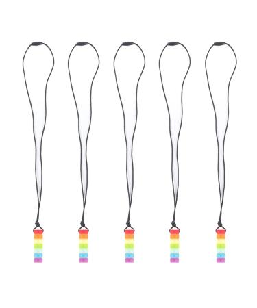 Baby Teether Necklace - Colorful Gum Massage Silicone Sensory Chew Pendant for Girls in Yellow - Buy Online on SooperMarket.com