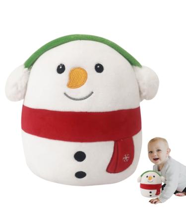 Snowman Stuffed Animal Plush Pillow Christmas Pillows for Boys Girls Soft Hugging Pillow Cute Snowman Plush Toy for Kids Birthday Christmas Party Favor Gift Sofa Bedroom Kids Room Decorations