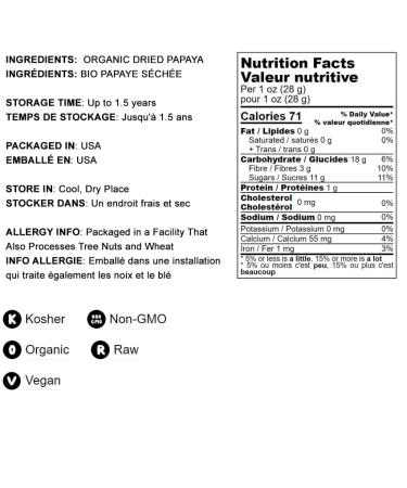 Organic Dried Papaya Spears 16lb - Kosher, Unsulfured, Unsweetened, Vegan | Bulk - Buy Online on SooperMarket.com