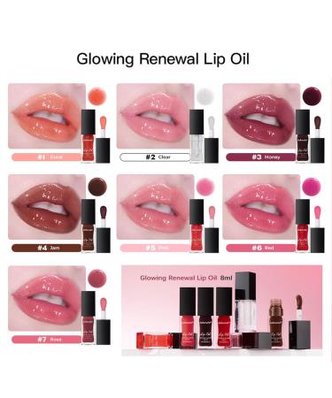 AKARY Glowing Renewal Lip Oil - Nourishing Tinted Lip Tint High Shine Finish Plumping Lip Gloss for Dry Lips - 03 Honey - Shop Internationally - Buy Online on SooperMarket.com