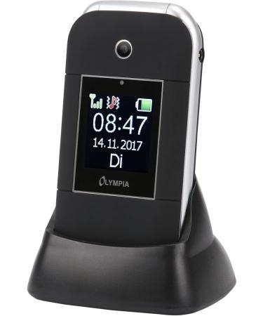 Olympia Janus Senior Flip Phone - No Contract Large Buttons 2.4 Color Display Black - Ideal Mobile for Seniors - Buy Online on SooperMarket.com