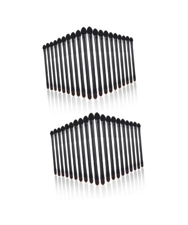 Baluue 40 Pcs Double Eye Shadow Makeup Eye Shadow Brush Applicator Blending Brush Eyeshadow Plastic Black