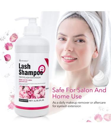 Lunamoon Eyelash Shampoo 1L | Gentle Foam Cleanser for Eyelash Extensions | Makeup Remover & Eyelid Care | Rose Scented Eyelash Foam - Buy Online on SooperMarket.com
