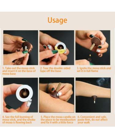 60 Moxibustion Moxa Cones - Self-Adhesive Sticks for Pain Relief | International Shipping - Buy Online on SooperMarket.com