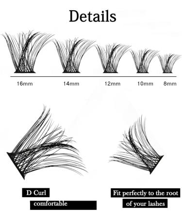 Bransfy Cluster Lashes D Curl 100 Pcs | Reusable & Natural Look False Eyelashes | DIY Eyelash Extension Kit | Super Thin Band | Soft & Comfortable | 8-16mm | B03-0.07 D - Buy Online on SooperMarket.com
