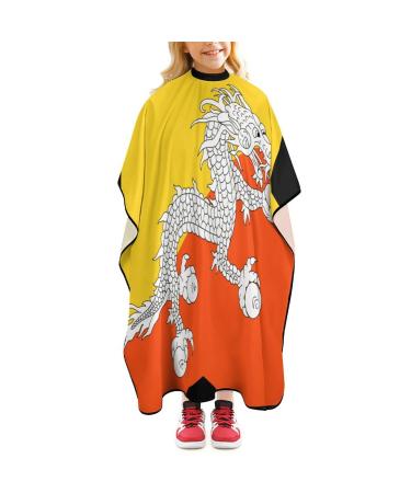 Bhutan Flag Map Barber Cape Professional Hair Cutting Cape Cute Haircut Apron for Boys Girls