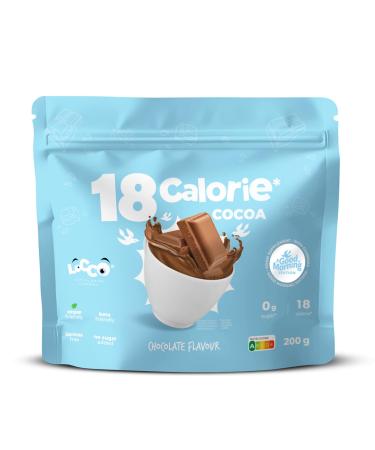 Locco Cocoa without Sugar 200 g Hot Chocolate Vegan Keto Lactose Free Drinking Chocolate No Fats Calorie Free (Guarana)