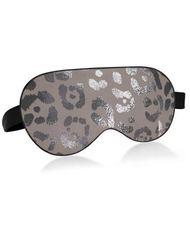 Haskirky Light Blocking Eye Mask Breathable and Adjustable Adult Men and Women Travel on Business Trips Yoga Meditation Light Smooth Comfortable Eye Mask Office Deep Sleep Goodies Silver Brown Leop
