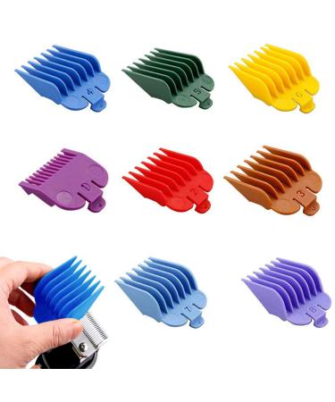 Professional Hair Clipper Guide Combs Hair Clipper Guards 8 Sizes Caliper Sleeve Limit Comb Hair Clipper Accessories Hair Tools Specially Designed to Fit Hair Clippers Shaver Haircut Accessory