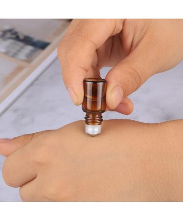 25 Pcs Mini Tiny Essential Oil Glass Roller Bottles - Refillable Aromatherapy Perfume Vials with Metal Rollerball - 2ml Amber Glass Roll On Bottles - Buy Online on SooperMarket.com