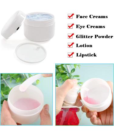 Draderch 12-Pack 50ml White Empty Jars with Lids - Ideal for Cosmetics Creams Lotions Essential Oils | Mini Spatula & Labels Included - Buy Online on SooperMarket.com