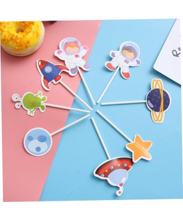 Warmhm Birthday Cupcake Topper 48pcs Set Supplies Birthday Toppers for Cakes Funny Theme Party Cute Baby Shower Cupcake Supplies Pick Cupcake Decorating Topper Child Space Wooden Top Hat - Buy Online on SooperMarket.com