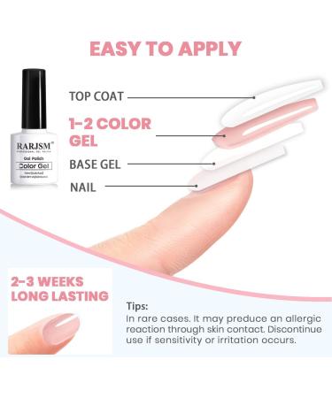 RARJSM Icy Jelly Gel Nail Polish Set of 6 Translucent Colors Sheer Rose Nude Tone Gel Polish LED UV Gel Clear Milky Light Pink Red Brown French Manicure Curing Requires 7.5ml DIY Home Nail Salon Icy Jelly Set - Buy Online on SooperMarket.com