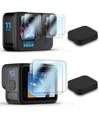 FitStill Screen Protector for GoPro Hero 11/10 / 9 Black, Ultra lear Tempered Glass Back Screen Protector + Tempered Glass Lens Protector+Tempered Glass Front Screen Protector+Lens Cover - 2 Packs