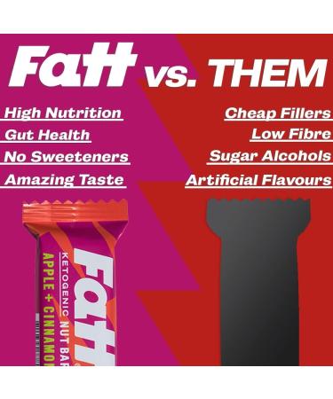 FattBar Keto Snack Bars Variety Pack - 5 x 30g - 4 Flavours - Low Carb, Low Sugar, High Prebiotic Fibre - 100% Natural & Vegan - Sweetener Free - 5 Count Pack - Buy Online on SooperMarket.com