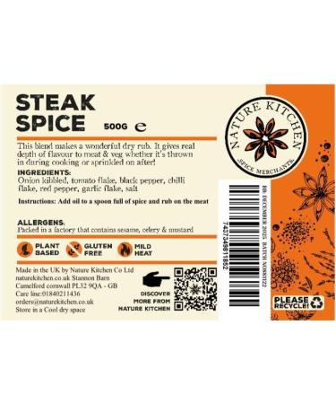Nature Kitchen Steak Spice (Medium) 500g - Gluten-Free & Vegan Seasoning Blend for Everyday Cooking - Buy Online on SooperMarket.com