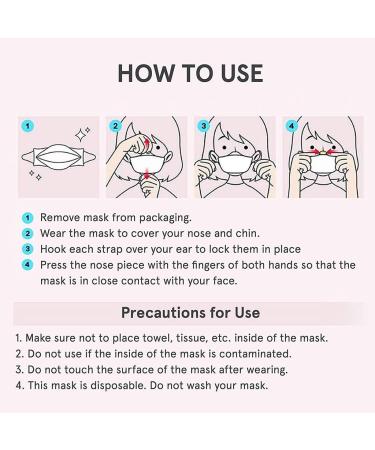 KF94 Kids Disposable Face Mask - 100 Pack Breathable & Skin-Friendly for 4Y-12Y Quadruple Filtration Soft Ear Bands - Good Manner - Buy Online on SooperMarket.com