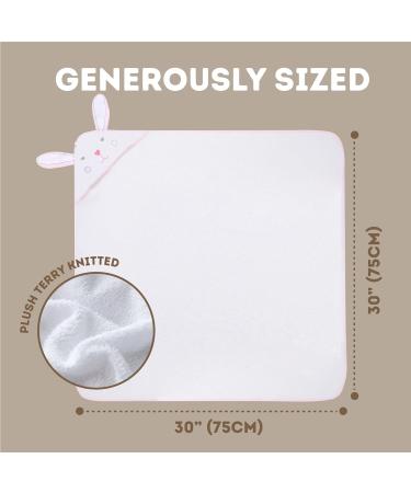 Mother's Choice 100% Cotton Baby Towel with Hood - Ultra Soft and Absorbent (75x75cm) - Bunny Hooded Baby Towel in Pink Rabbit Design - Buy Online on SooperMarket.com