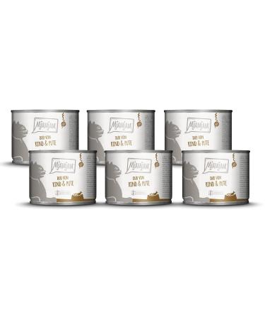 Mjamjam - Premium wet food for cats - Duo of delicious beef & good turkey on subdued pumpkin 6 -pack (6 x 200 g) grain free with extra meat beef + turkey 200 g (6 Pack)