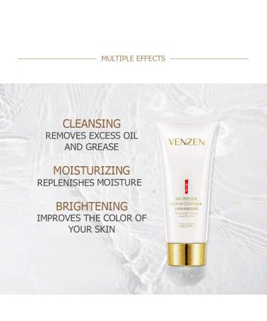 VENZEN Clear Cleanser - Six Peptide Anti-Aging & Acne Solution with Natural Ingredients | 100g Moisturizing Formula - Shop Internationally - Buy Online on SooperMarket.com
