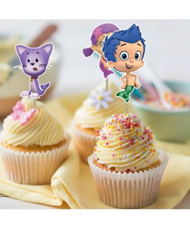 Guppies Ocean Sea Theme Happy Birthday Cake Topper & Mini Cupcake Decorations - 25 Pack - Buy Online on SooperMarket.com