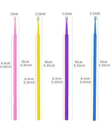 Surplex 400pcs Micro Applicator Brushes for Makeup Nail Art - Purple+Blue+Pink+Yellow - Buy Online on SooperMarket.com