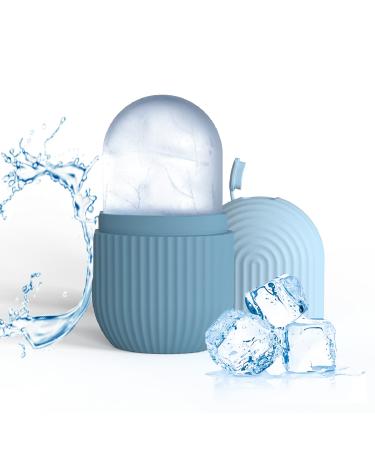 Joyeee Ice Face Roller Reusable Silicone Mold Face Massage Eye Facial Beauty Skin Care Tools Apply Ice for Shrink Pores Anti Wrinkle Reduce Puffiness Improve Skin Elasticity Striped Light Blue